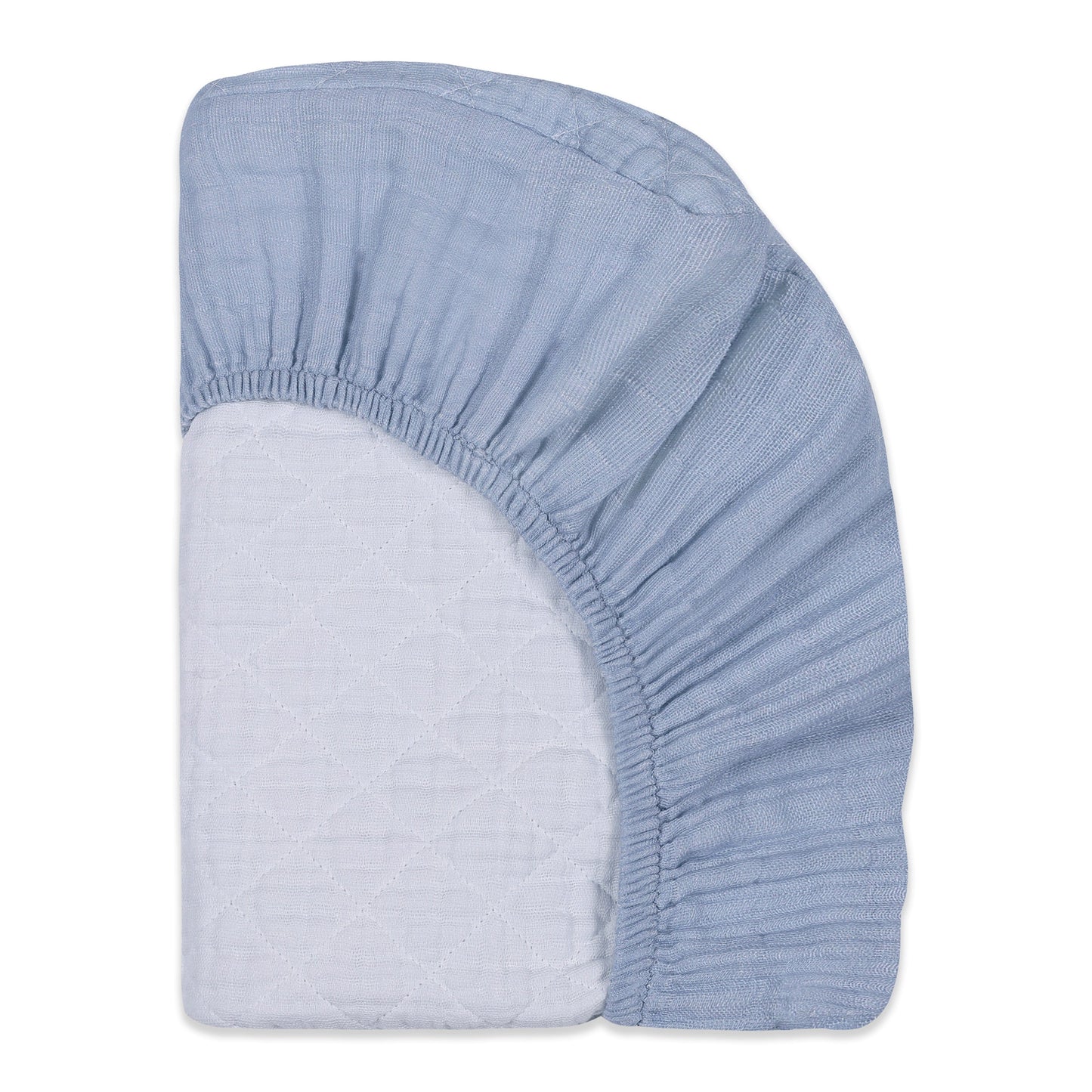 Babyletto Quilted Changing Pad Cover in GOTS Certified Organic Muslin Cotton - Dewdrop - T29637DP