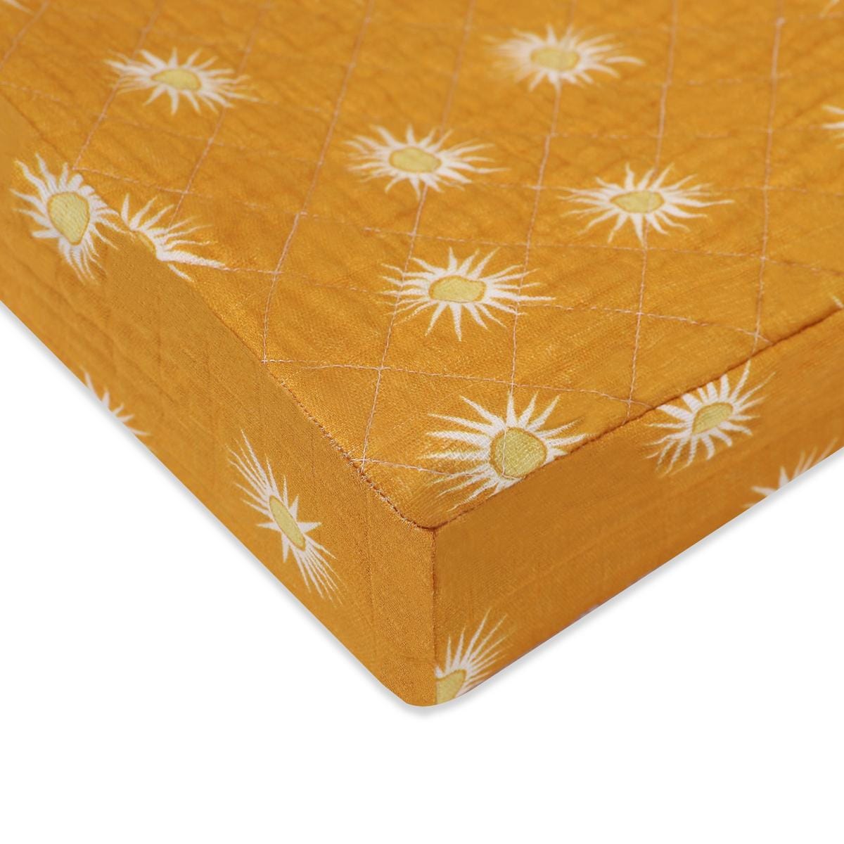 Babyletto Quilted Changing Pad Cover in GOTS Certified Organic Muslin Cotton-Golden Hour - T26937