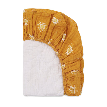 Babyletto Quilted Changing Pad Cover in GOTS Certified Organic Muslin Cotton - Golden Hour - T26937