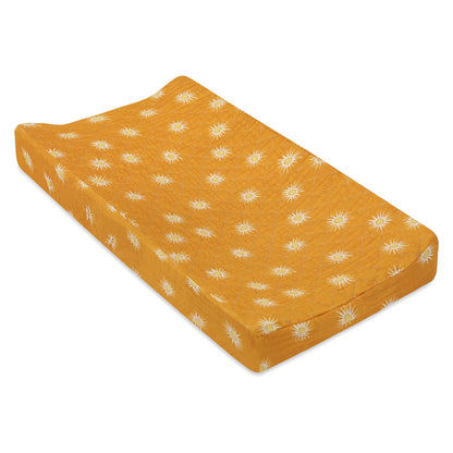 Babyletto Quilted Changing Pad Cover in GOTS Certified Organic Muslin Cotton - Golden Hour - T26937