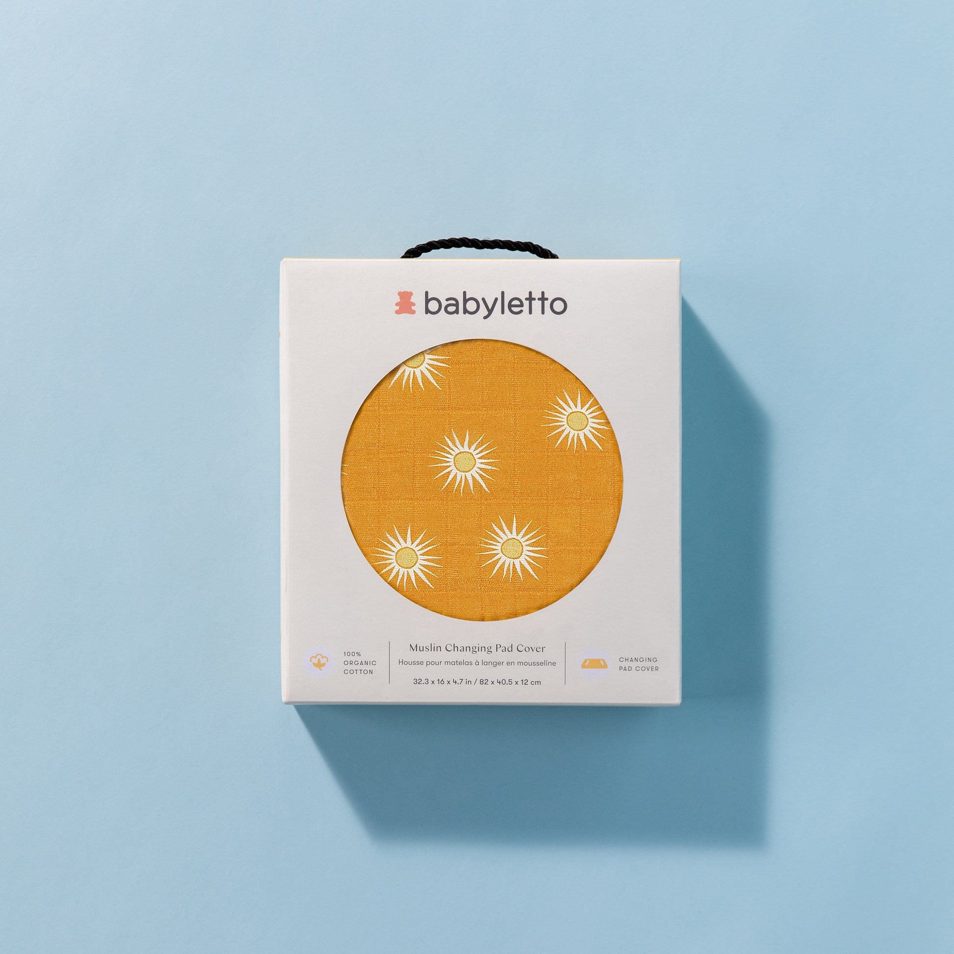 Babyletto Quilted Changing Pad Cover in GOTS Certified Organic Muslin Cotton - Golden Hour - T26937