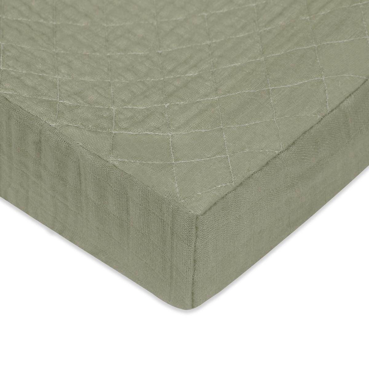 Babyletto Quilted Changing Pad Cover in GOTS Certified Organic Muslin Cotton-Matcha - T29737MCA