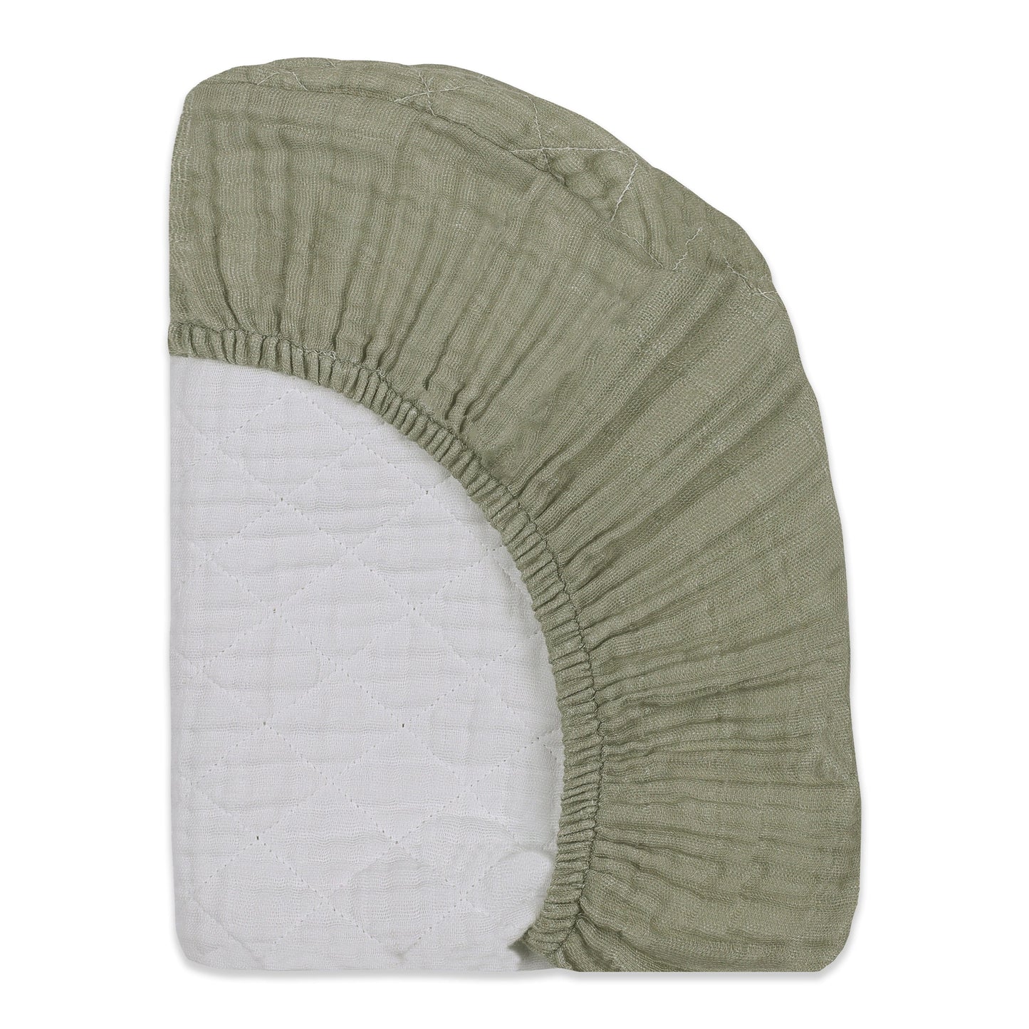 Babyletto Quilted Changing Pad Cover in GOTS Certified Organic Muslin Cotton - Matcha - T29737MCA