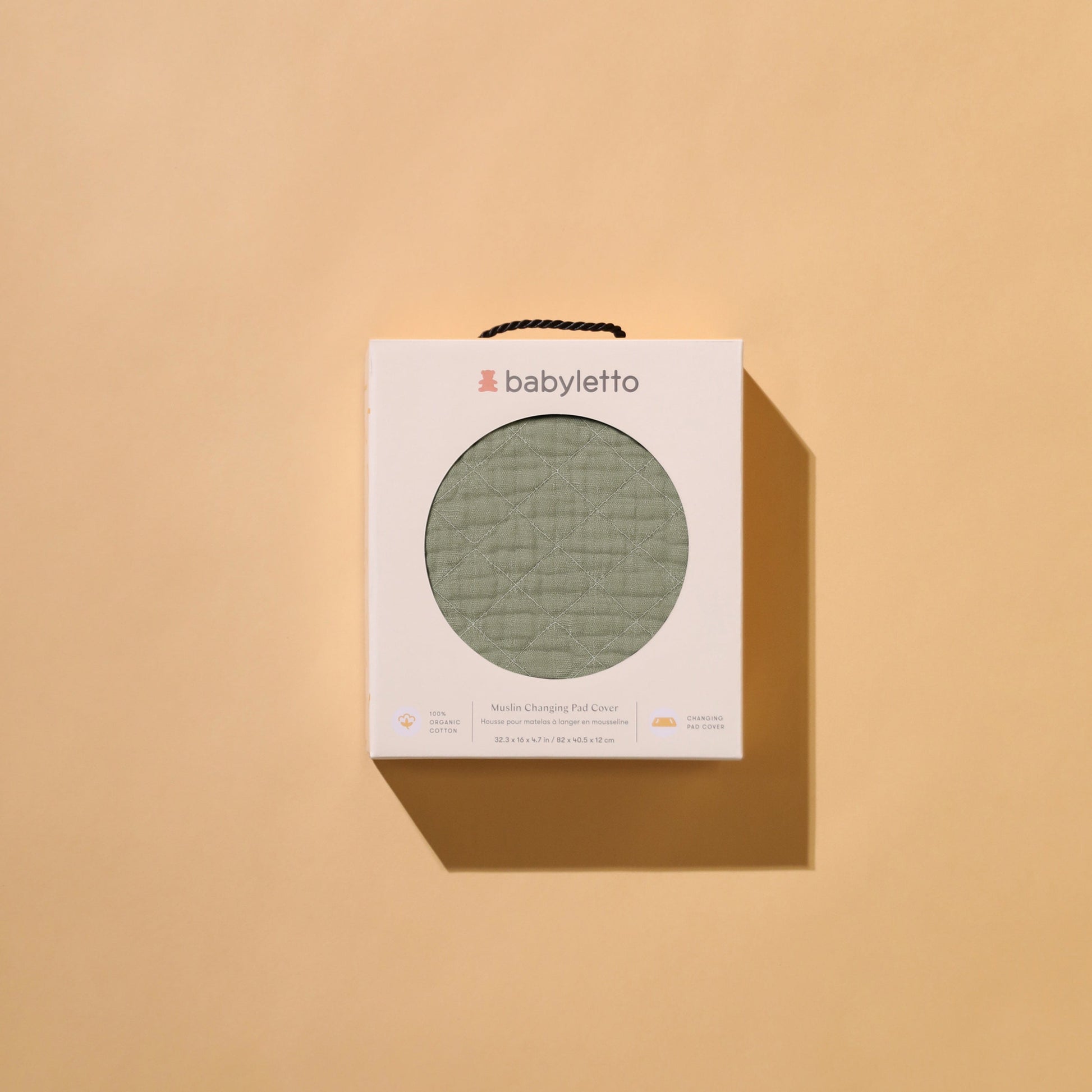 Babyletto Quilted Changing Pad Cover in GOTS Certified Organic Muslin Cotton - Matcha - T29737MCA
