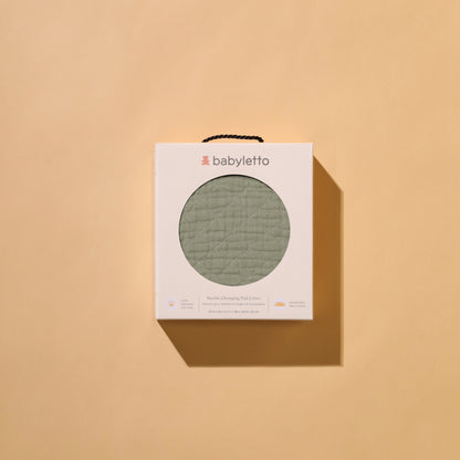 Babyletto Quilted Changing Pad Cover in GOTS Certified Organic Muslin Cotton - Matcha - T29737MCA