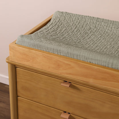 Babyletto Quilted Changing Pad Cover in GOTS Certified Organic Muslin Cotton - Matcha - T29737MCA