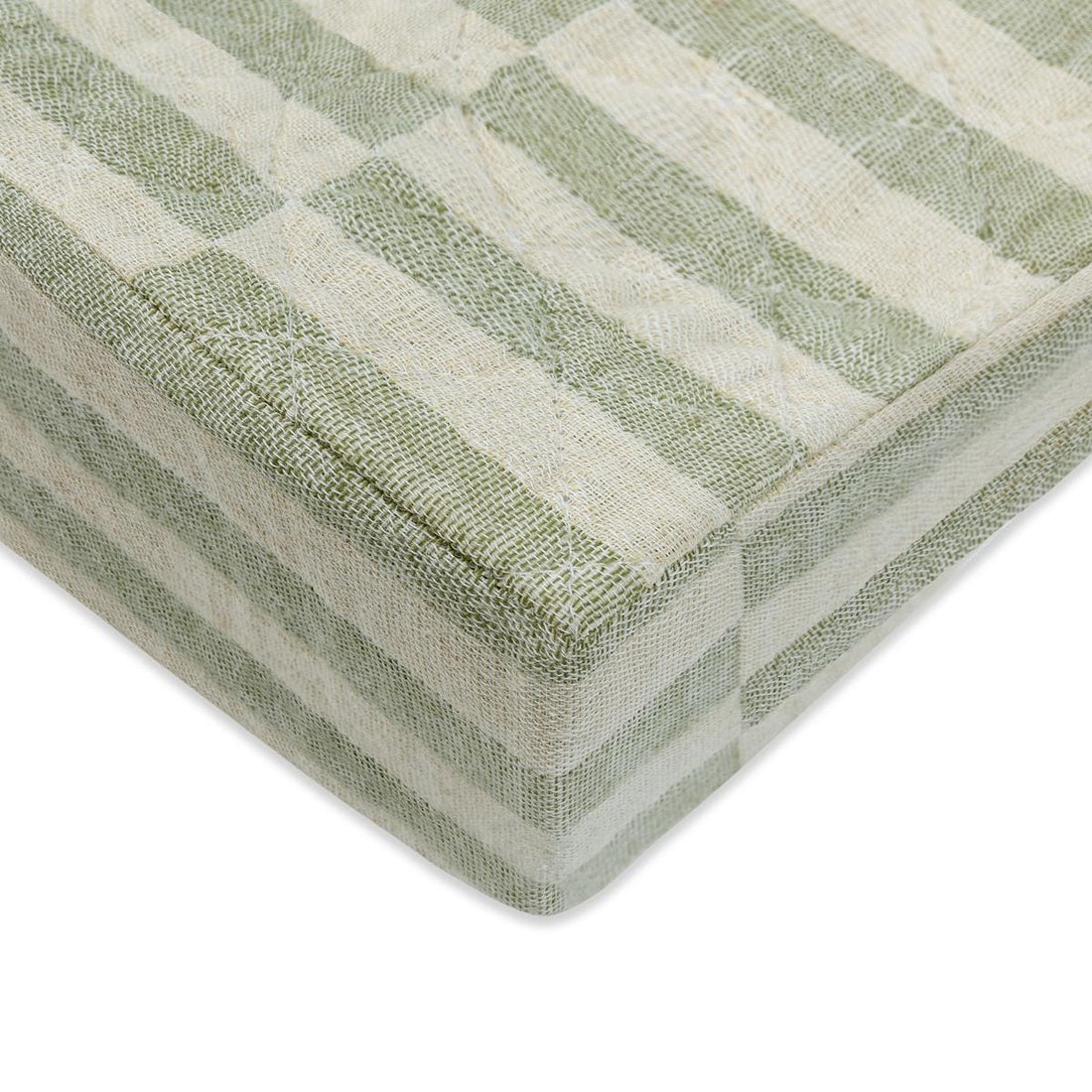Babyletto Quilted Changing Pad Cover in GOTS Certified Organic Muslin Cotton-Moss Stripe - T30537