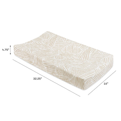 Babyletto Quilted Changing Pad Cover in GOTS Certified Organic Muslin Cotton - Oat Stripe - T29237