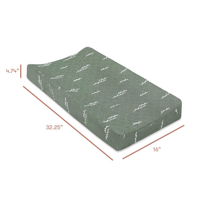 Babyletto Quilted Changing Pad Cover in GOTS Certified Organic Muslin Cotton - Ocean Waves - T27137