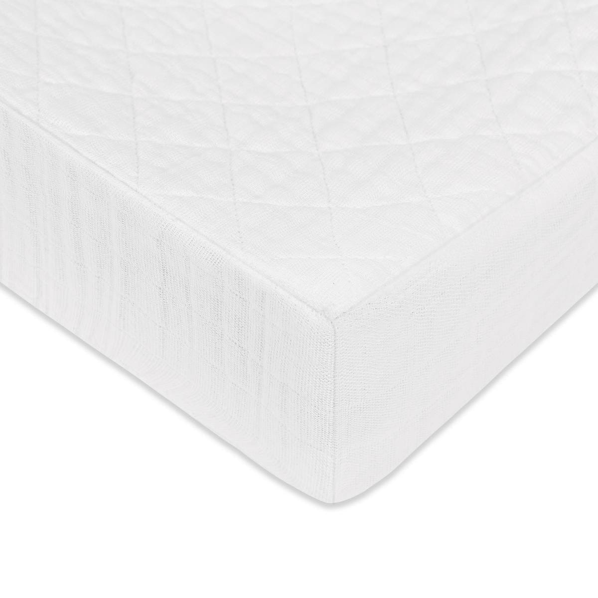 Babyletto Quilted Changing Pad Cover in GOTS Certified Organic Muslin Cotton-White - T29437
