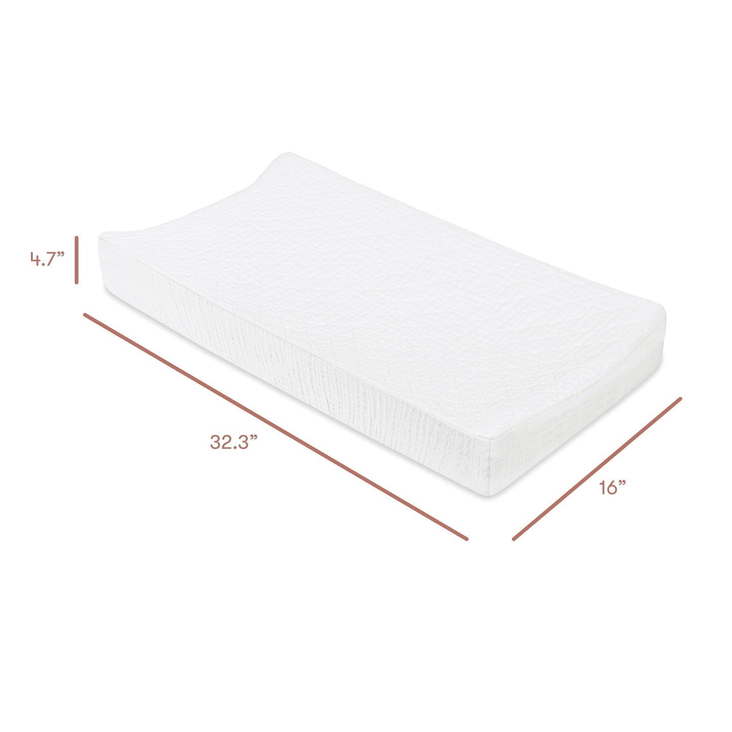 Babyletto Quilted Changing Pad Cover in GOTS Certified Organic Muslin Cotton - White - T29437