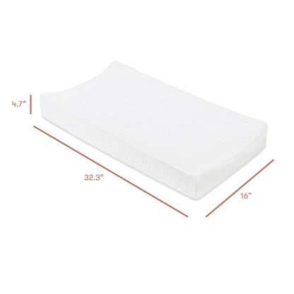 Babyletto Quilted Changing Pad Cover in GOTS Certified Organic Muslin Cotton - White - T29437