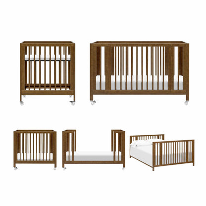 Babyletto Rolli 9-in-1 Convertible All-Stages Crib with Bassinet & Toddler Bed Conversion Kits - Natural Walnut - M30880NL