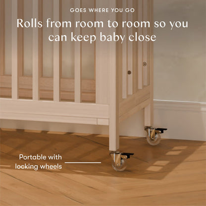 Babyletto Rolli 9-in-1 Convertible All-Stages Crib with Bassinet & Toddler Bed Conversion Kits - Washed Natural - M30880NX