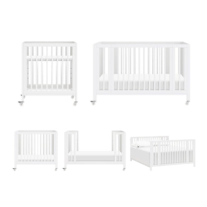 Babyletto Rolli 9-in-1 Convertible All-Stages Crib with Bassinet & Toddler Bed Conversion Kits - White - M30880W
