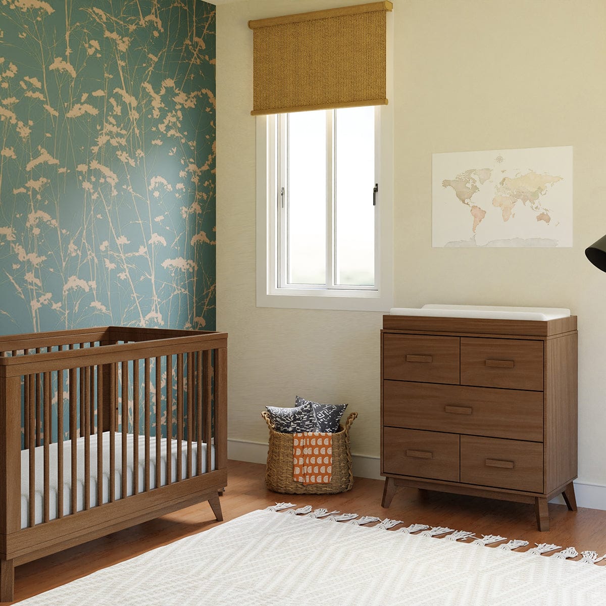 Babyletto Scoot 3-Drawer Changer Dresser w/Removable Changing Tray - Natural Walnut - M5823NL