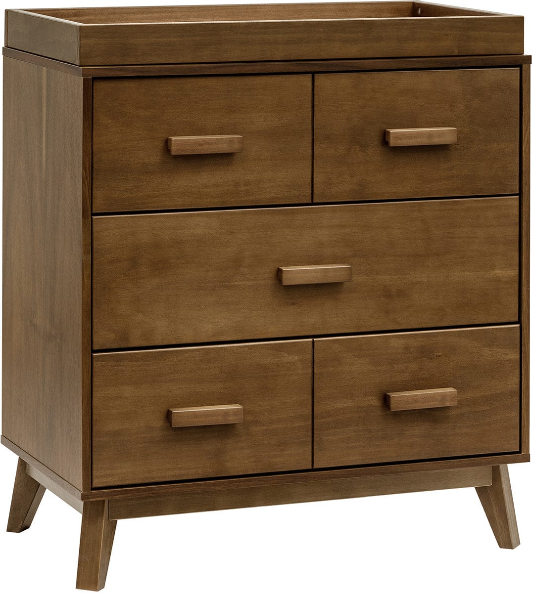 Babyletto Scoot 3-Drawer Changer Dresser w/Removable Changing Tray - Natural Walnut - M5823NL