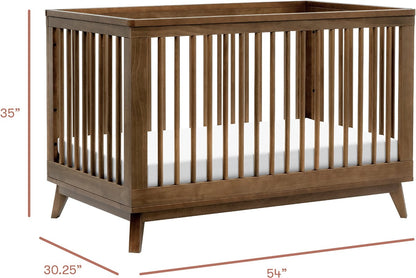 Babyletto Scoot 3-in-1 Convertible Crib w/Toddler Bed Conversion Kit - Natural Walnut - M5801NL
