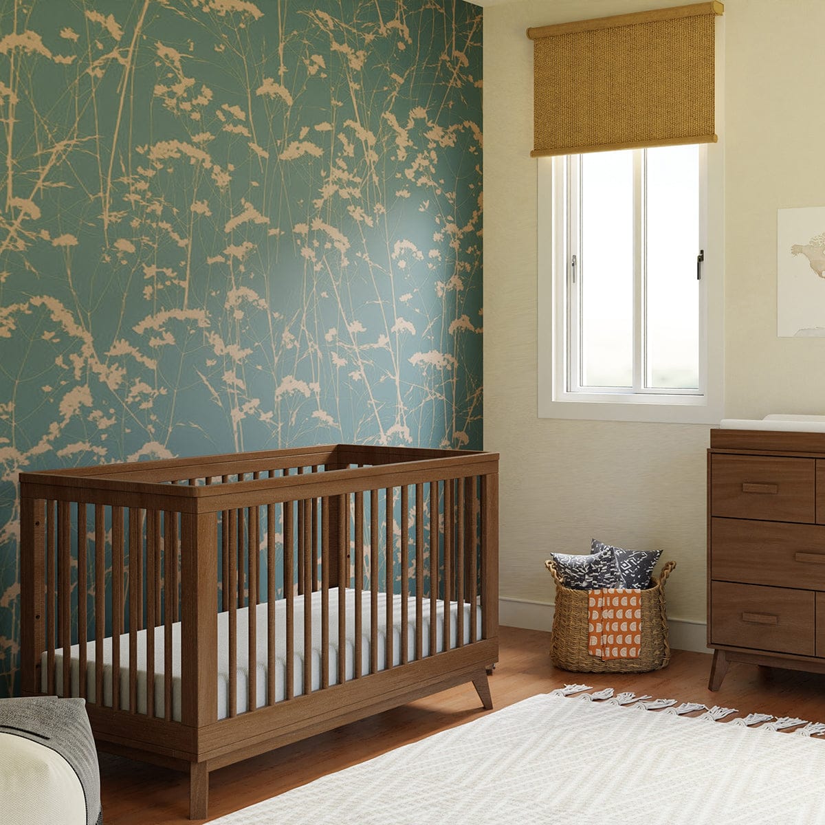 Babyletto Scoot 3-in-1 Convertible Crib w/Toddler Bed Conversion Kit - Natural Walnut - M5801NL