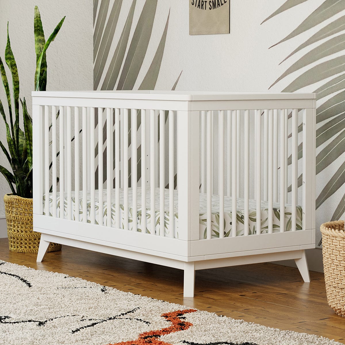 Babyletto Scoot 3-in-1 Convertible Crib w/Toddler Bed Conversion Kit - White - M5801W