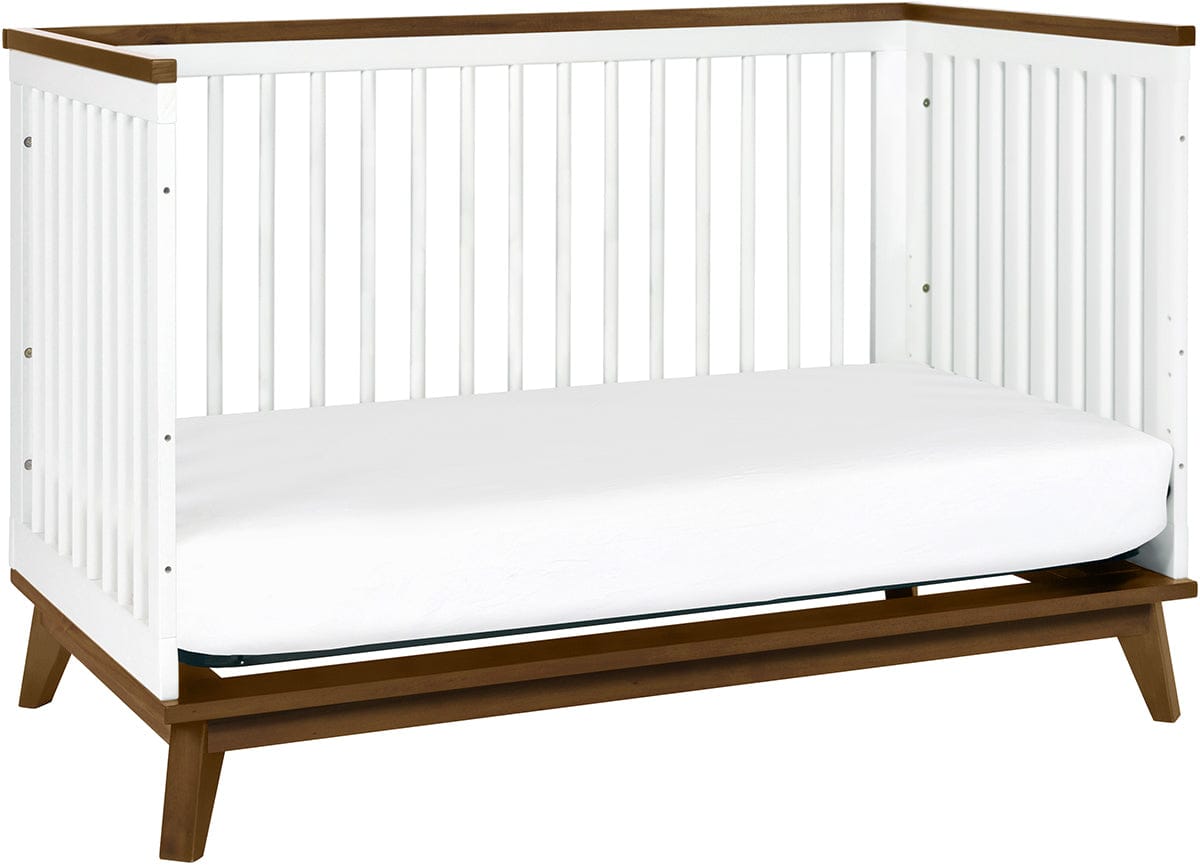 Babyletto Scoot 3-in-1 Convertible Crib w/Toddler Bed Conversion Kit - White / Natural Walnut - M5801WNL