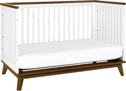 Babyletto Scoot 3-in-1 Convertible Crib w/Toddler Bed Conversion Kit - White / Natural Walnut - M5801WNL