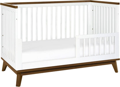 Babyletto Scoot 3-in-1 Convertible Crib w/Toddler Bed Conversion Kit - White / Natural Walnut - M5801WNL