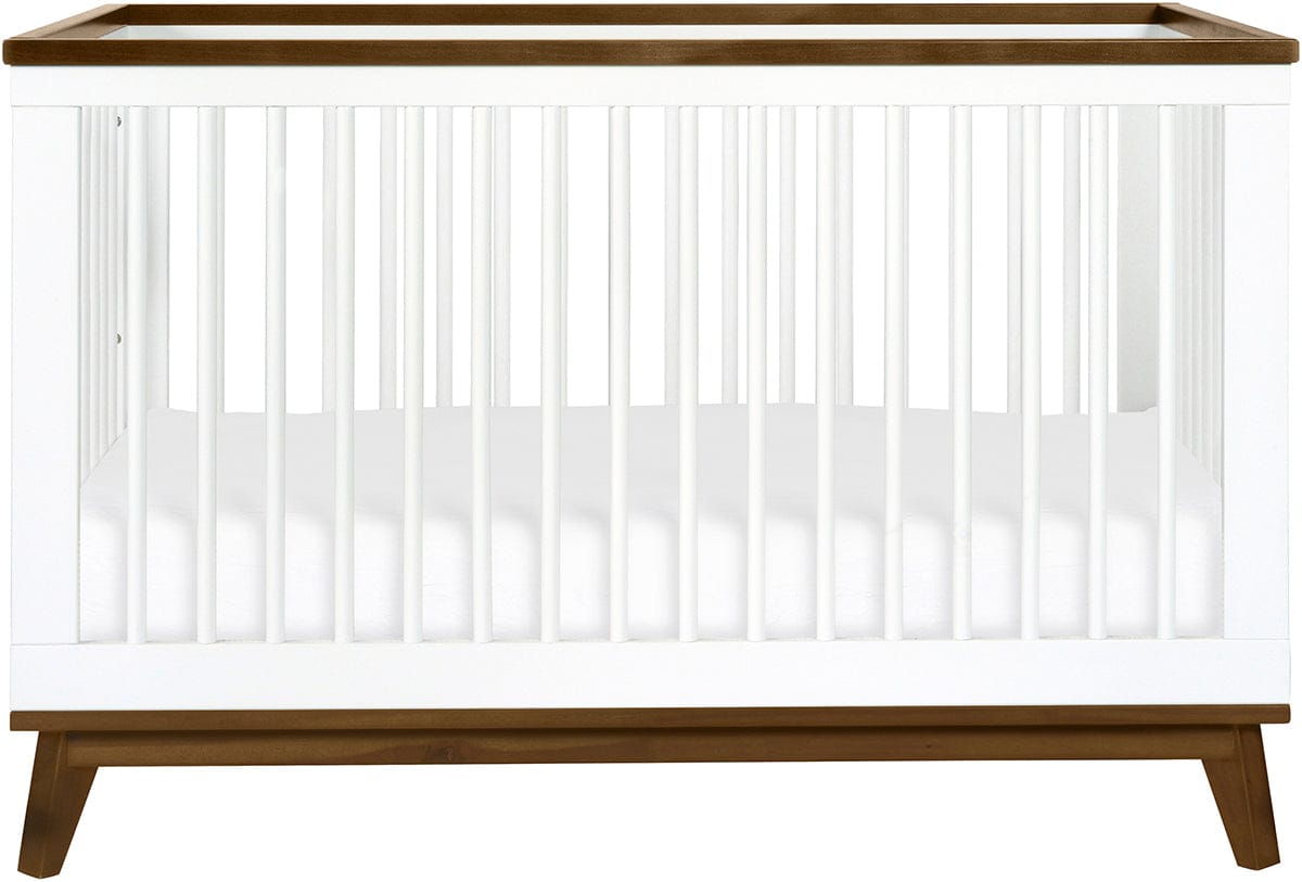 Babyletto Scoot 3-in-1 Convertible Crib w/Toddler Bed Conversion Kit - White / Natural Walnut - M5801WNL