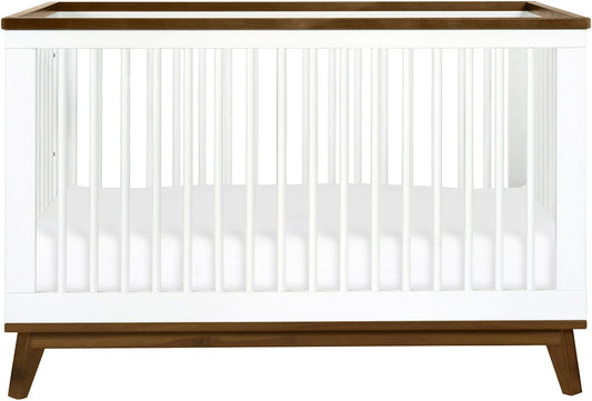 Babyletto Scoot 3-in-1 Convertible Crib w/Toddler Bed Conversion Kit - White / Natural Walnut - M5801WNL