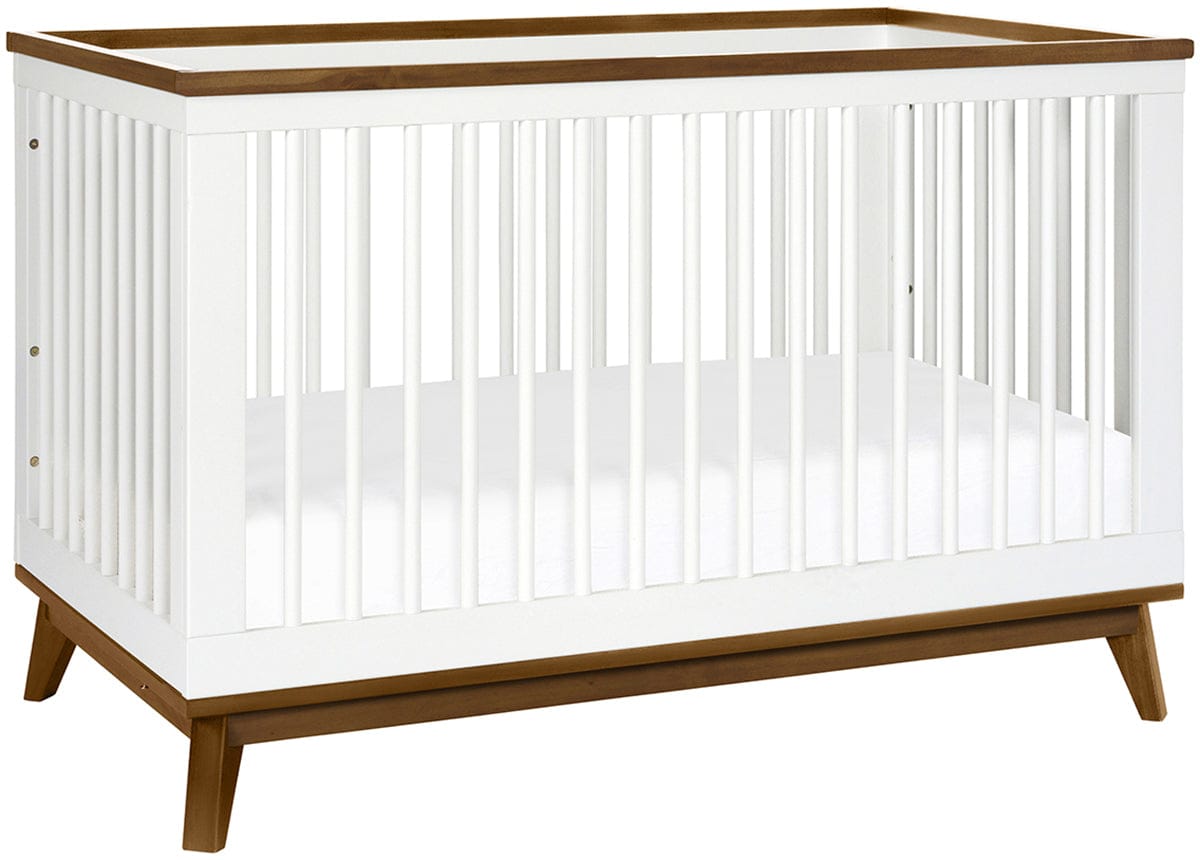 Babyletto Scoot 3-in-1 Convertible Crib w/Toddler Bed Conversion Kit - White / Natural Walnut - M5801WNL