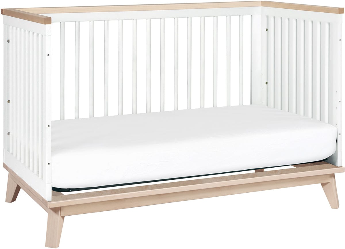 Babyletto Scoot 3-in-1 Convertible Crib w/Toddler Bed Conversion Kit - White / Washed Natural - M5801WNX