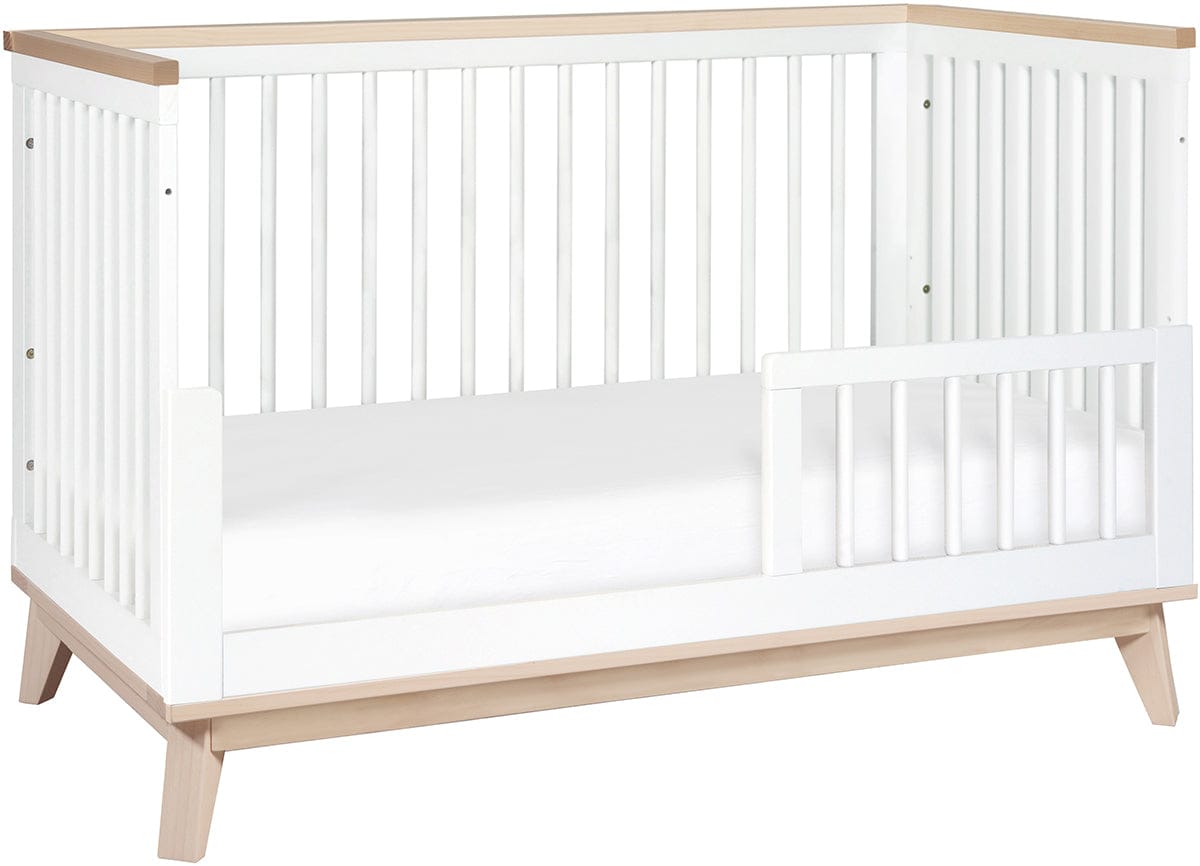 Babyletto Scoot 3-in-1 Convertible Crib w/Toddler Bed Conversion Kit - White / Washed Natural - M5801WNX