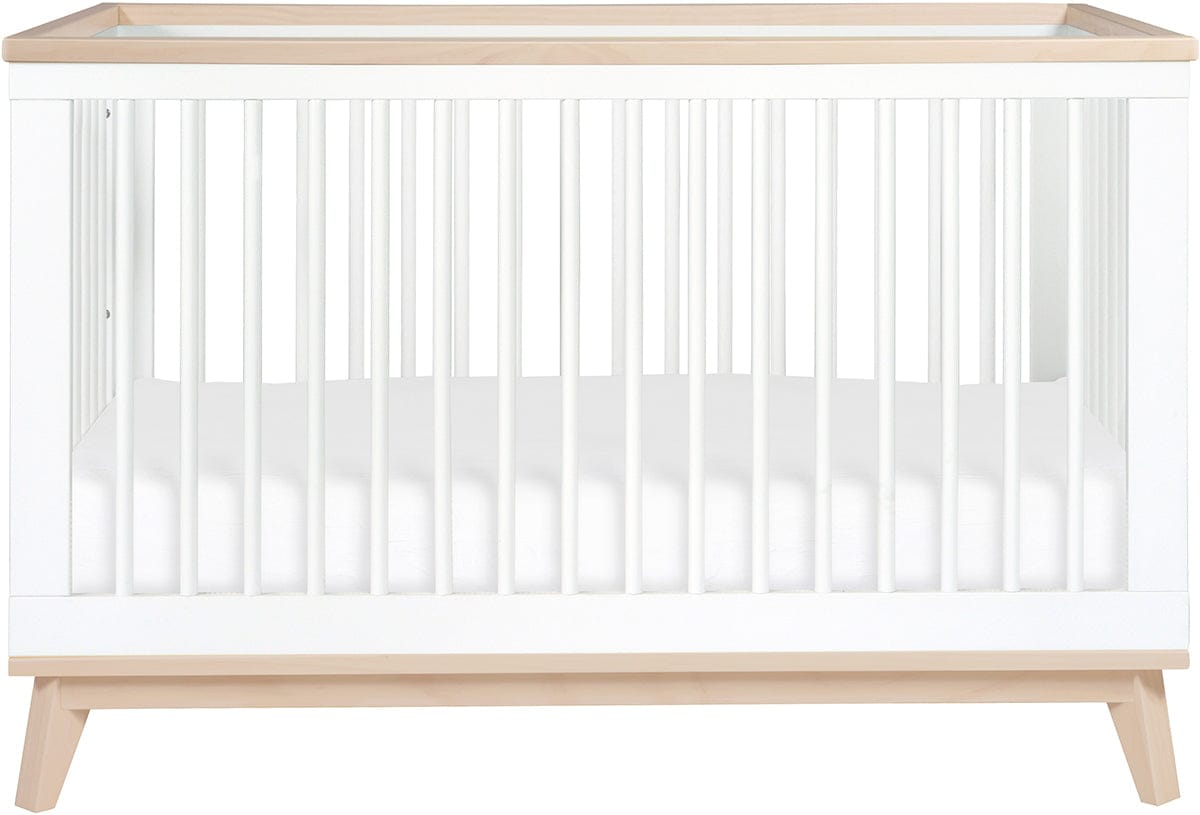 Babyletto Scoot 3-in-1 Convertible Crib w/Toddler Bed Conversion Kit - White / Washed Natural - M5801WNX