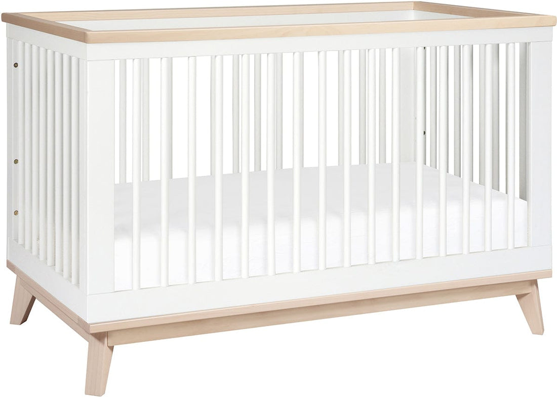 Babyletto Scoot 3-in-1 Convertible Crib w/Toddler Bed Conversion Kit - White / Washed Natural - M5801WNX