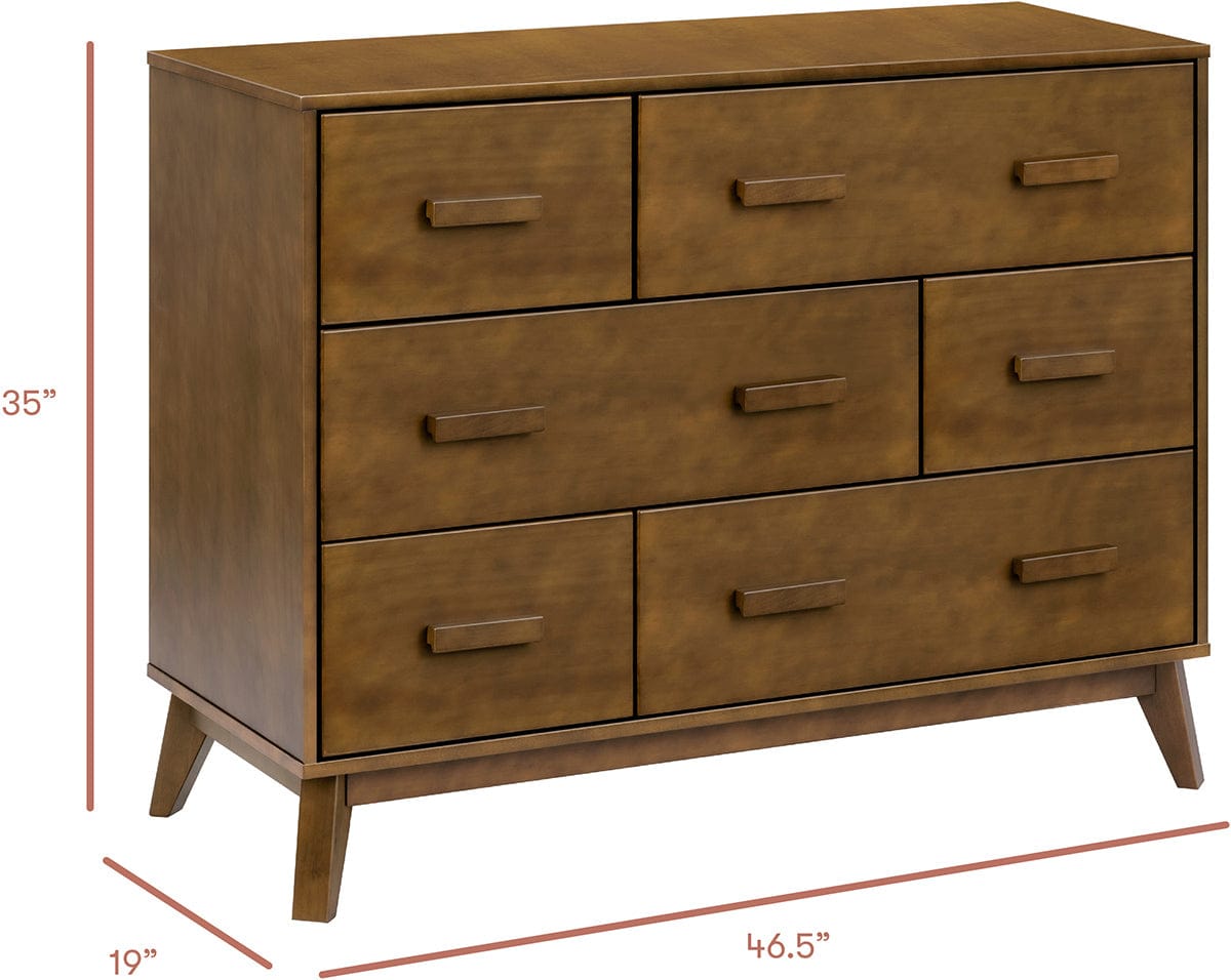 Babyletto Scoot 6-Drawer Dresser - Natural Walnut - M5826NL