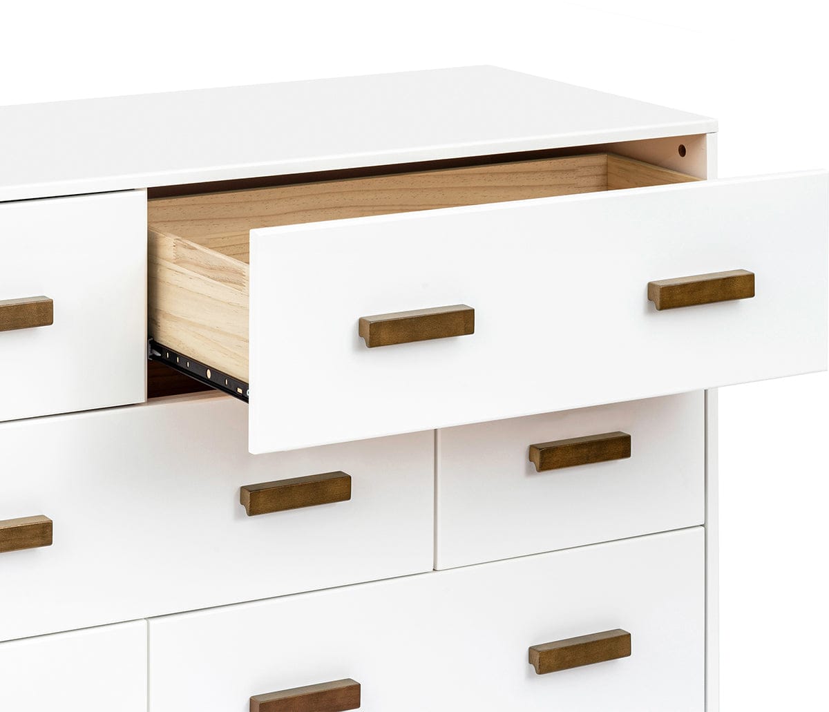 Babyletto Scoot 6-Drawer Dresser - White / Natural Walnut - M5826WNL