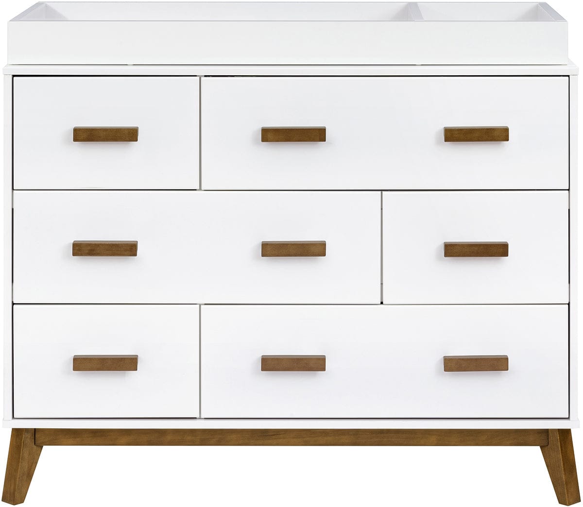 Babyletto Scoot 6-Drawer Dresser - White / Natural Walnut - M5826WNL