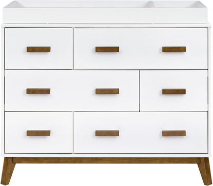 Babyletto Scoot 6-Drawer Dresser - White / Natural Walnut - M5826WNL