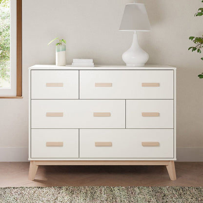 Babyletto Scoot 6-Drawer Dresser - White / Washed Natural - M5826WNX