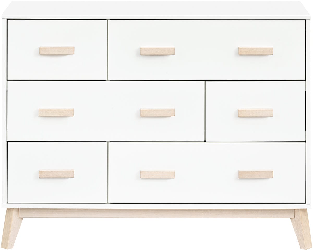 Babyletto Scoot 6-Drawer Dresser - White / Washed Natural - M5826WNX