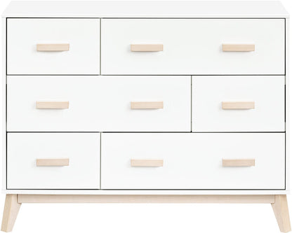 Babyletto Scoot 6-Drawer Dresser - White / Washed Natural - M5826WNX