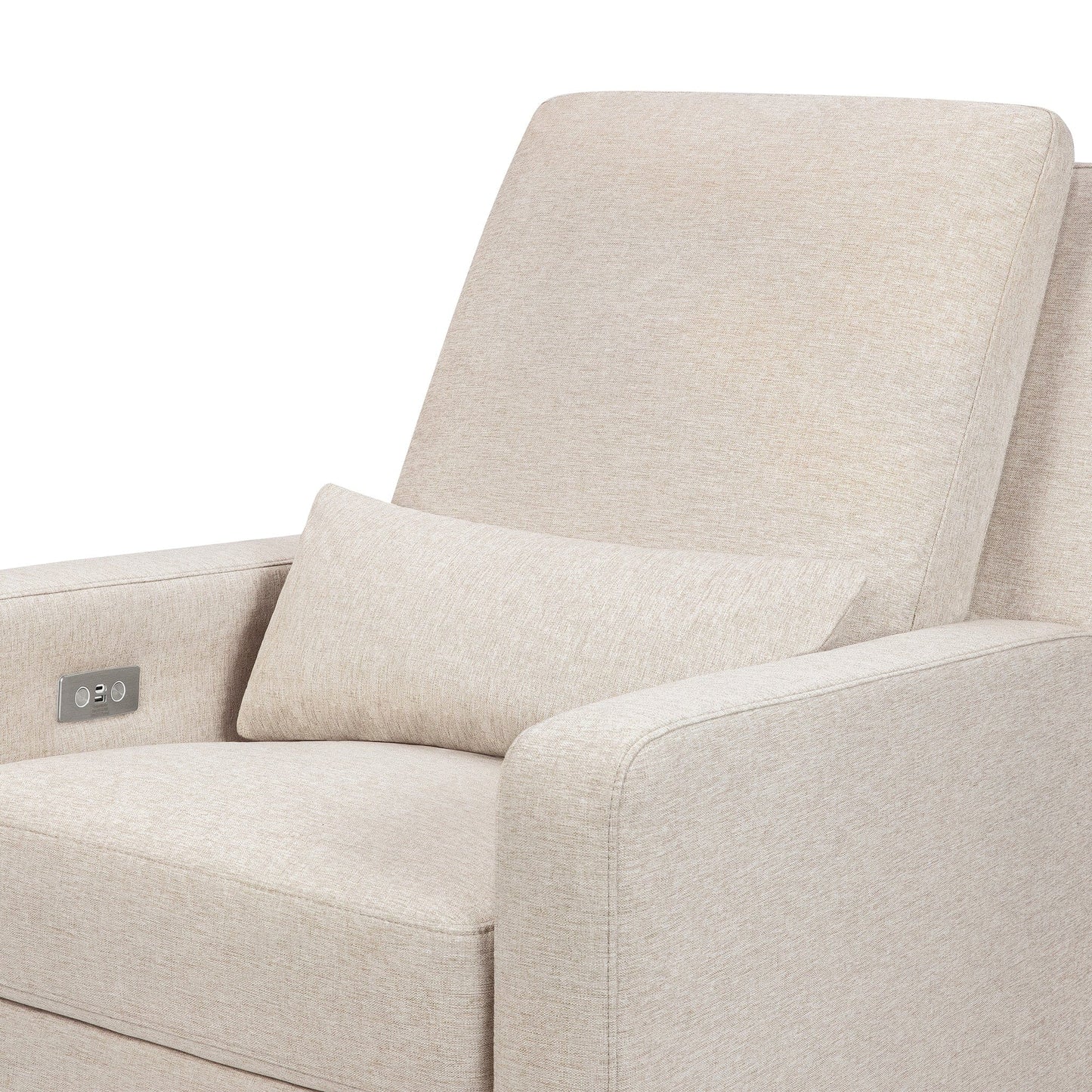 Babyletto Sigi Electronic Recliner and Swivel Glider w/ USB - Performance Beach Eco-Weave - M23085PBEW