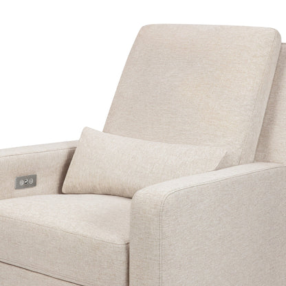 Babyletto Sigi Electronic Recliner and Swivel Glider w/ USB - Performance Beach Eco-Weave - M23085PBEW