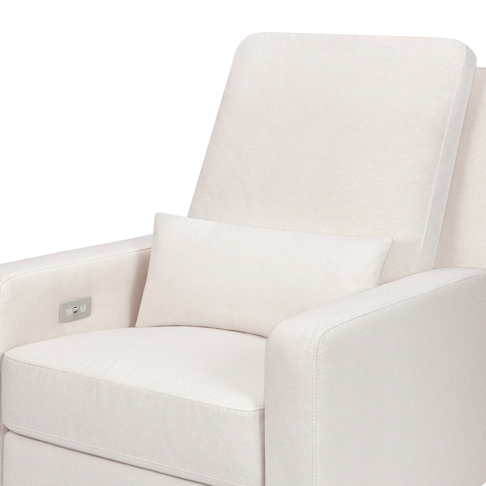 Babyletto Sigi Electronic Recliner and Swivel Glider w/ USB - Performance Cream Eco-Weave - M23085PCMEW