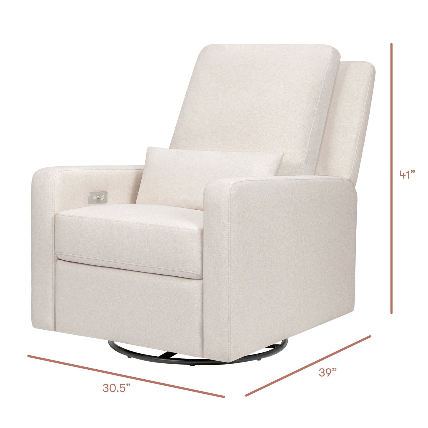 Babyletto Sigi Electronic Recliner and Swivel Glider w/ USB - Performance Cream Eco-Weave - M23085PCMEW