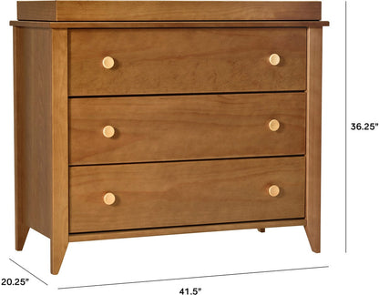 Babyletto Sprout 3-Drawer Changer Dresser w/Removable Changing Tray - Chestnut / Natural - M10323CTN