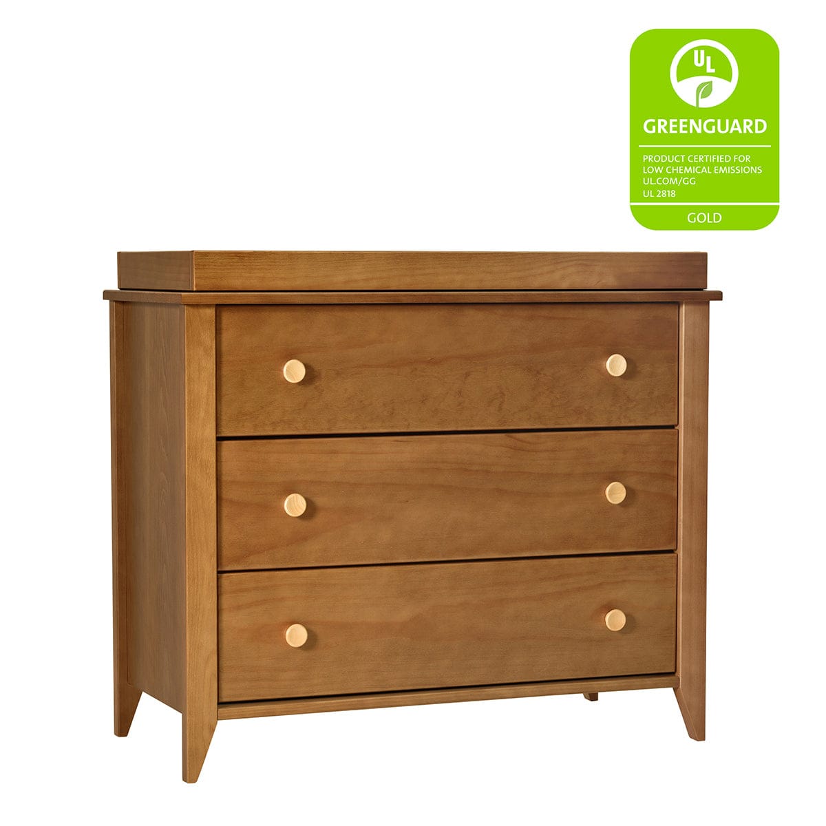 Babyletto Sprout 3-Drawer Changer Dresser w/Removable Changing Tray - Chestnut / Natural - M10323CTN