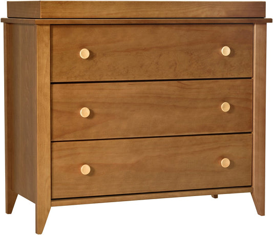 Babyletto Sprout 3-Drawer Changer Dresser w/Removable Changing Tray - Chestnut / Natural - M10323CTN