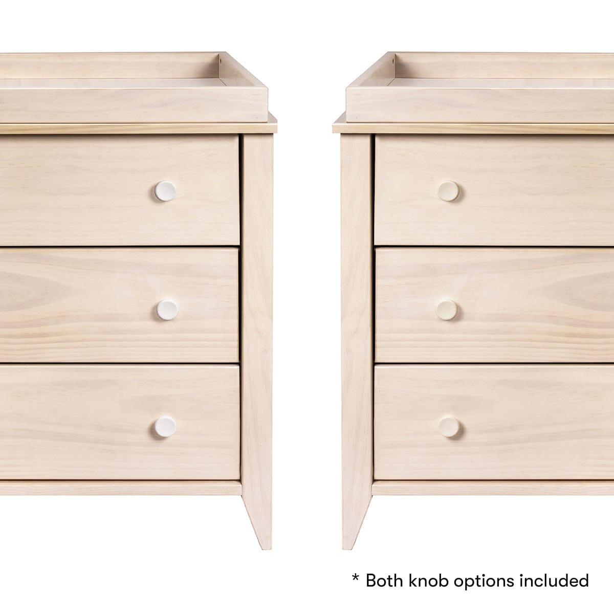 Babyletto Sprout 3-Drawer Changer Dresser w/Removable Changing Tray - Washed Natural / White - M10323NXW
