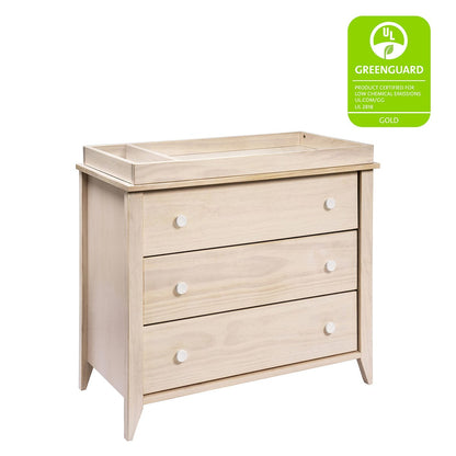 Babyletto Sprout 3-Drawer Changer Dresser w/Removable Changing Tray - Washed Natural / White - M10323NXW